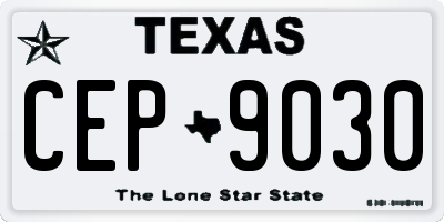 TX license plate CEP9030