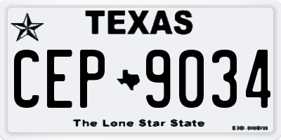 TX license plate CEP9034