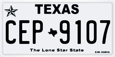 TX license plate CEP9107