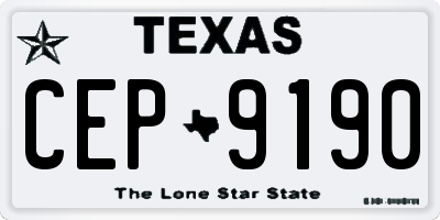 TX license plate CEP9190