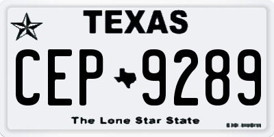 TX license plate CEP9289