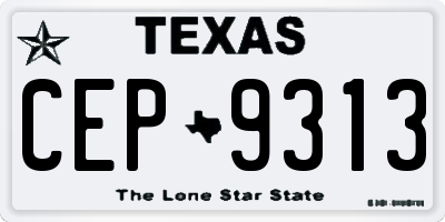 TX license plate CEP9313