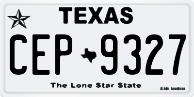 TX license plate CEP9327