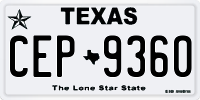 TX license plate CEP9360