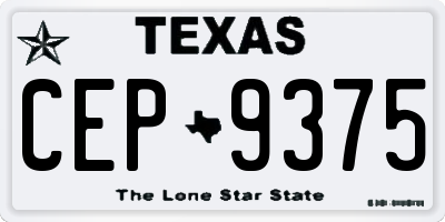 TX license plate CEP9375