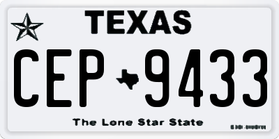 TX license plate CEP9433