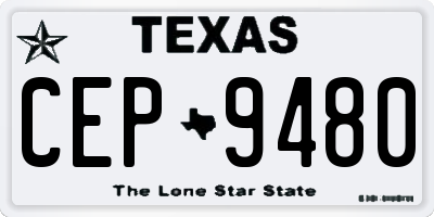 TX license plate CEP9480