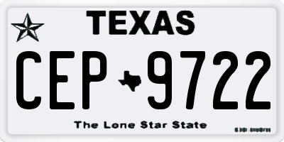 TX license plate CEP9722