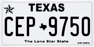 TX license plate CEP9750