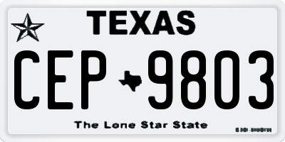 TX license plate CEP9803