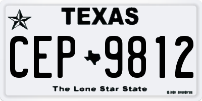 TX license plate CEP9812