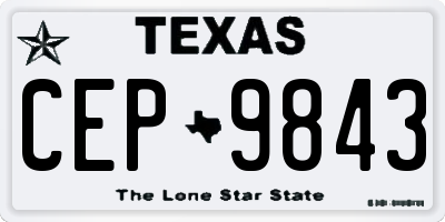 TX license plate CEP9843