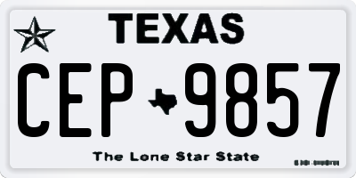 TX license plate CEP9857