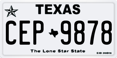 TX license plate CEP9878