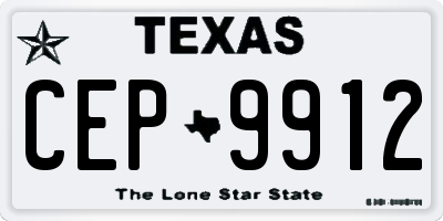 TX license plate CEP9912