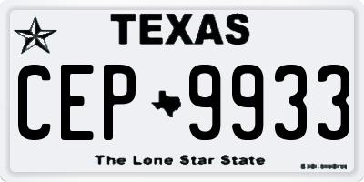 TX license plate CEP9933