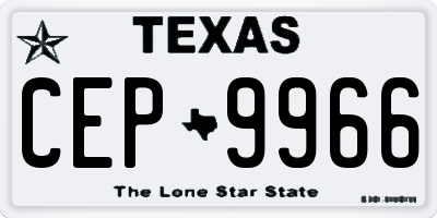 TX license plate CEP9966