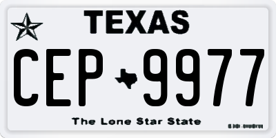 TX license plate CEP9977