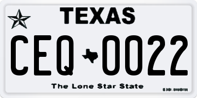 TX license plate CEQ0022
