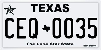 TX license plate CEQ0035