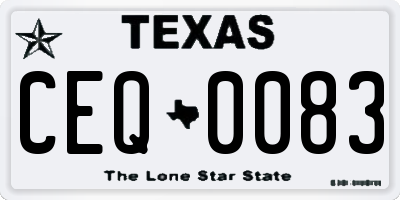 TX license plate CEQ0083