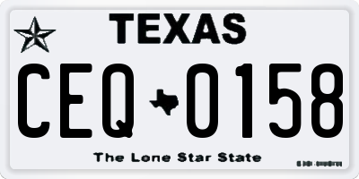 TX license plate CEQ0158