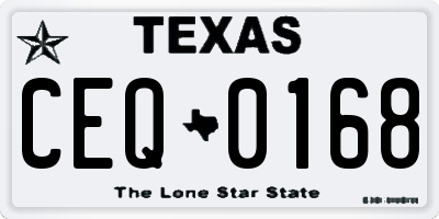 TX license plate CEQ0168