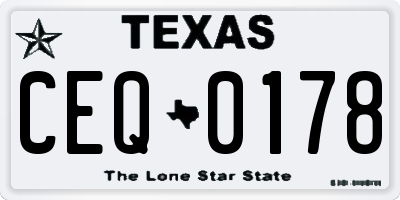 TX license plate CEQ0178