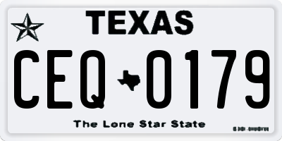 TX license plate CEQ0179