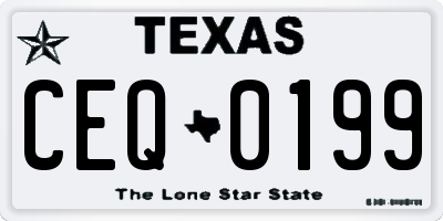 TX license plate CEQ0199