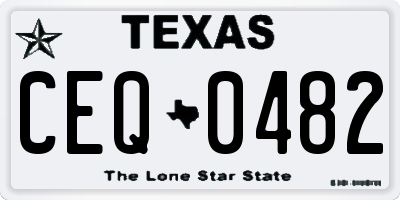 TX license plate CEQ0482