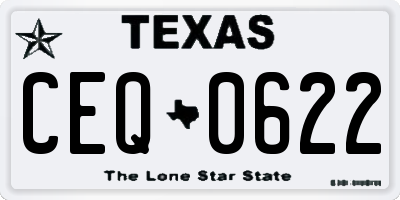 TX license plate CEQ0622