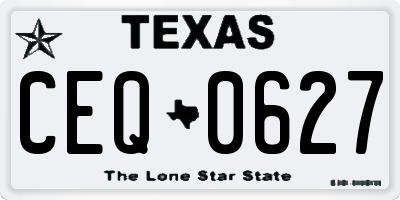 TX license plate CEQ0627