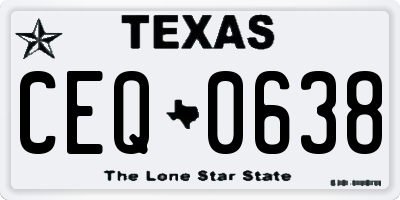 TX license plate CEQ0638