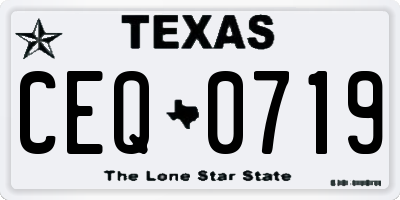 TX license plate CEQ0719