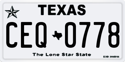 TX license plate CEQ0778