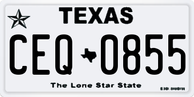 TX license plate CEQ0855