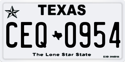 TX license plate CEQ0954