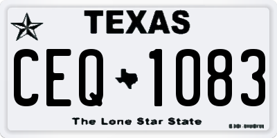 TX license plate CEQ1083