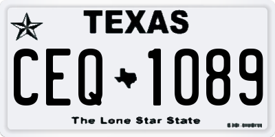 TX license plate CEQ1089