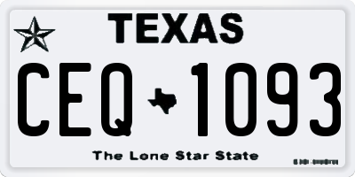 TX license plate CEQ1093