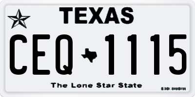 TX license plate CEQ1115