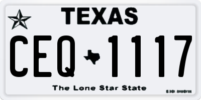 TX license plate CEQ1117