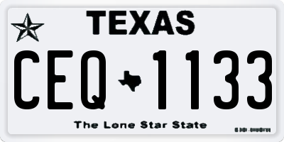 TX license plate CEQ1133