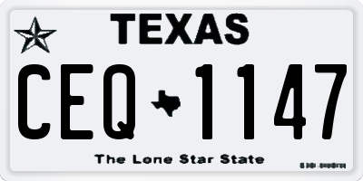 TX license plate CEQ1147