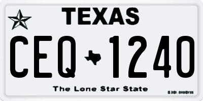 TX license plate CEQ1240