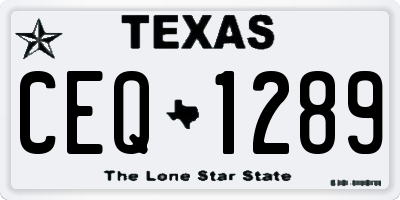 TX license plate CEQ1289