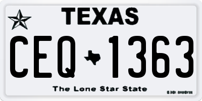 TX license plate CEQ1363
