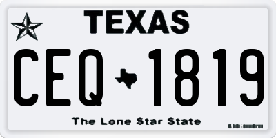 TX license plate CEQ1819