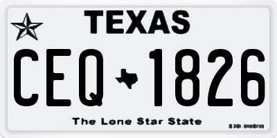 TX license plate CEQ1826